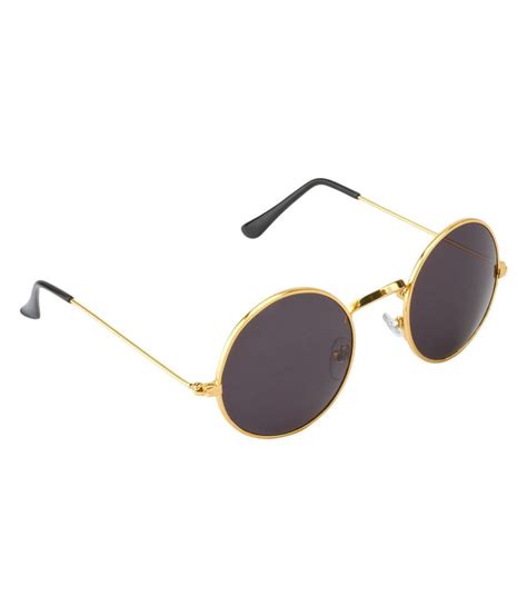 o positive black unisex round sunglasses